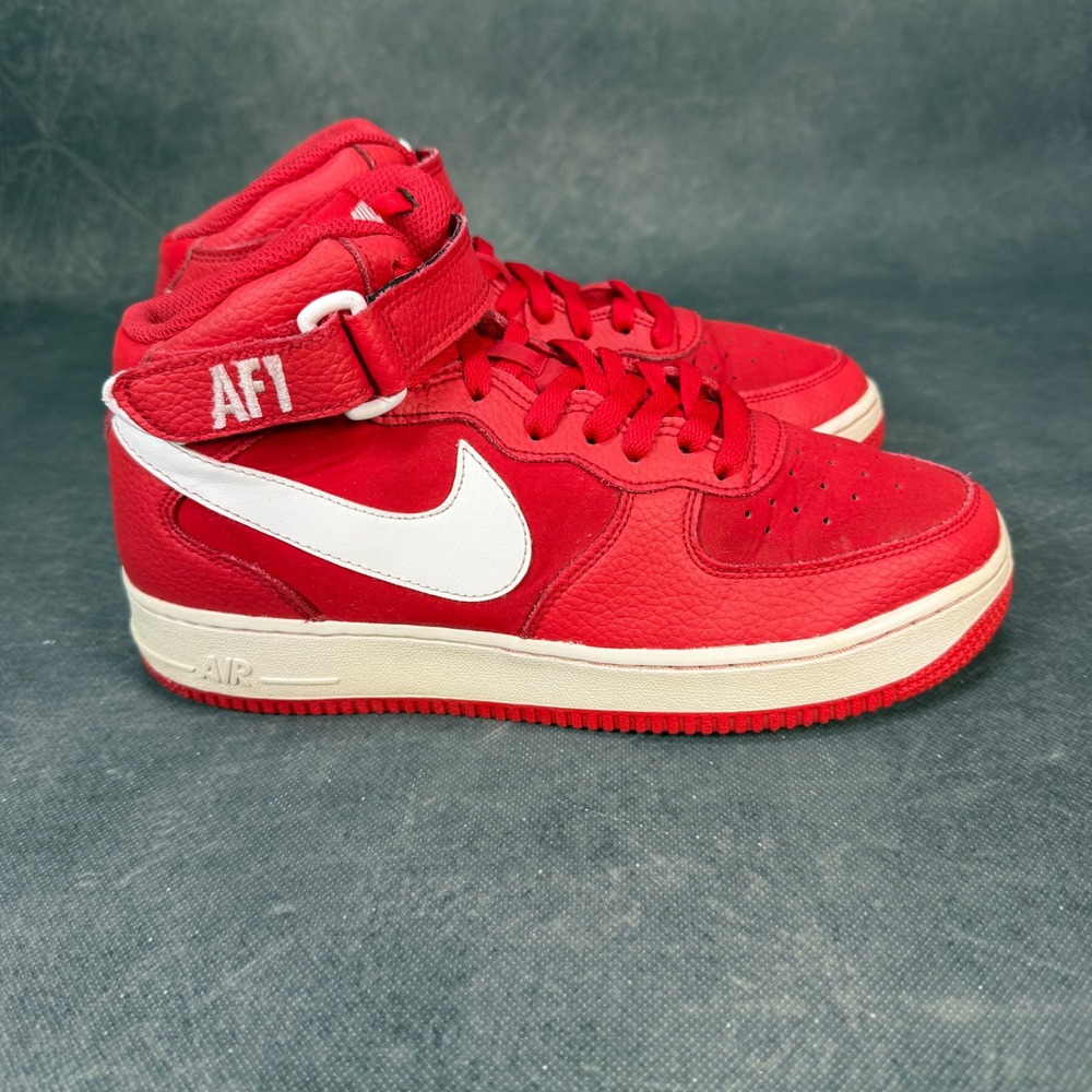 Nike Air Force 1 AF1 High Red White Retro High Top Sneakers Youth Size 7Y